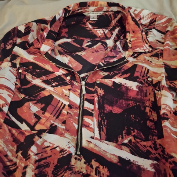 Croft & Barrow Women's Multicolor Abstract Blouse - Picture 4 of 9